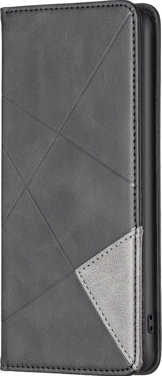 Mobigear Telefoonhoesje geschikt voor Google Pixel 7 Hoesje | Mobigear Rhombus Slim Bookcase | Pasjeshouder voor 2 Pasjes | Telefoonhoesje voor Pinpas / OV Kaart / Rijbewijs - Zwart