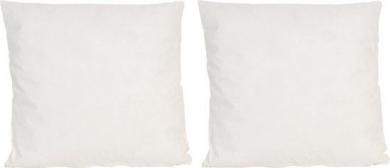 8x Bank/sier kussens voor binnen en buiten in de kleur ivoor wit 45 x 45 cm - Tuin/huis kussens