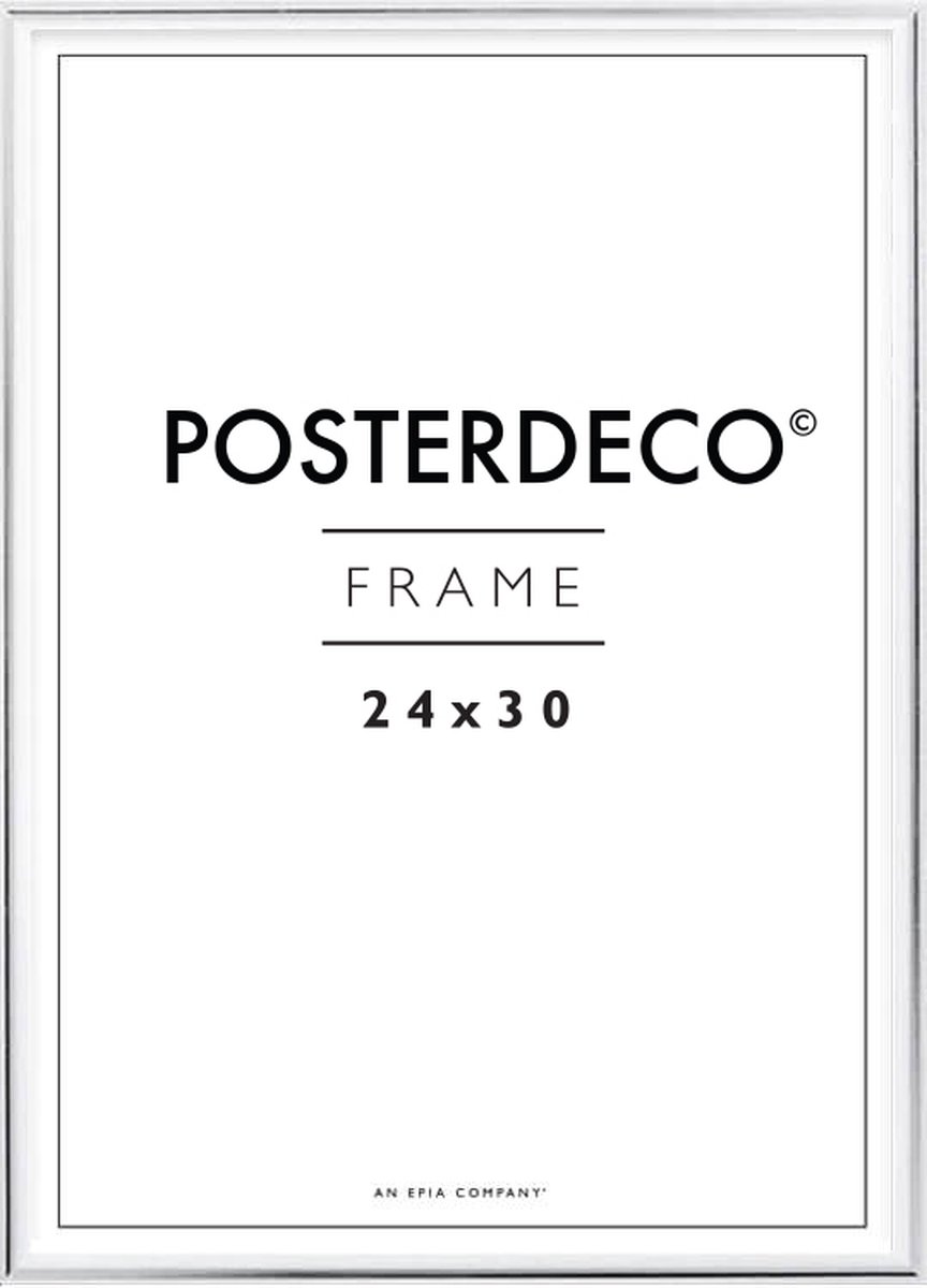 Fotolijst - Posterdeco - Premium Metaal - Fotomaat 24x30 cm - Posterlijst - Fotolijstje - Zilver