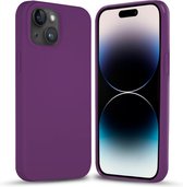 Coverzs Solid silicone case geschikt voor Apple iPhone 14 Plus (paars) - iPhone 14 Plus hoesje paars - iPhone 14 Plus case geschikt voor Apple - Luxe siliconen hoesje met 3-laags bescherming
