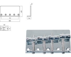 Boston BB-104-C Brug-Staartstuk voor Jocker/Puncher Bass - Chroom, 19mm