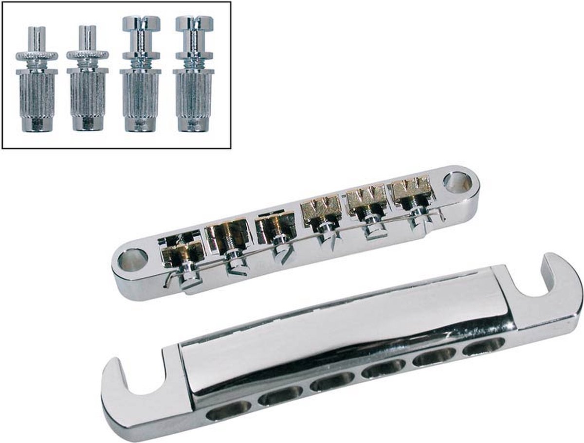 Gitaar brug-staartstuk set Boston BT-168-C 12-snarig chroom