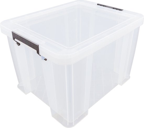 Whitefurze - Opbergbox - 36 liter - Transparant - 47 x 38 x 31 cm