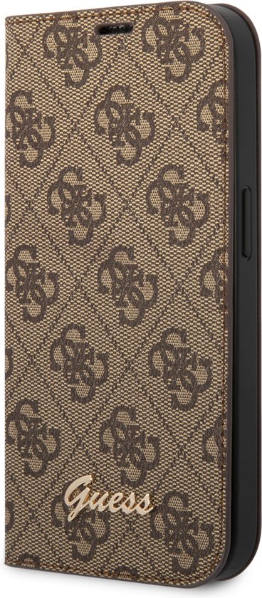 Guess 4G Book Case geschikt voor Apple iPhone 14 Plus (6.7") - Bruin