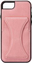 Shop4 - iPhone SE (2020) Hoesje - Harde Back Case met Opbergvak en Kickstand Cabello Roze