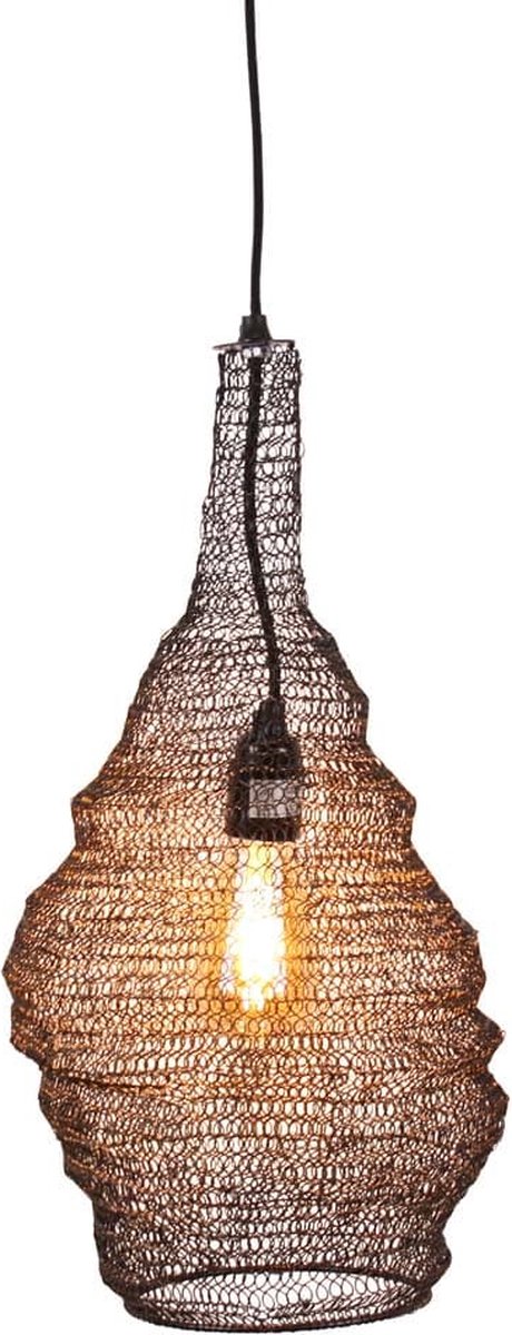 Oosterse Hanglamp Gaas Nidum Mat Zwart Ø 26 x 47cm
