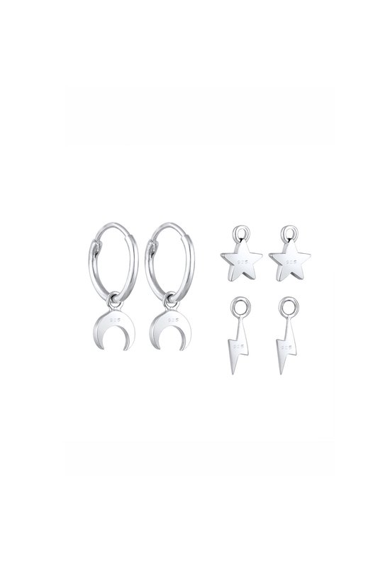 Elli Elli Elli Ring Dames Stack Set van 2 Eenzaam met Glaskristal in 925 Sterling Zilver Ringen