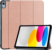 Hoes Geschikt voor iPad 2022 Hoes Luxe Hoesje Book Case - Hoesje Geschikt voor iPad 10 Hoes Cover - Rosé goud