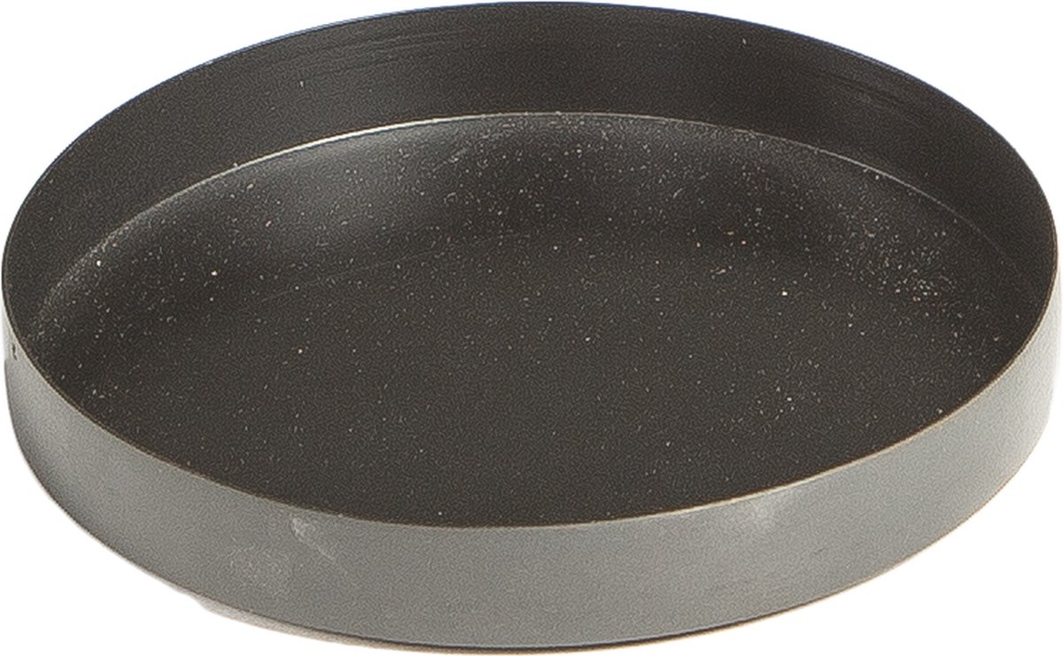 STILL - Klein Schaaltje - Rond - Kaarsenplateau - Kaarsen onderzetter - Ijzer - Zwart - Mat - Set van 2 stuks - 11x1.5 cm
