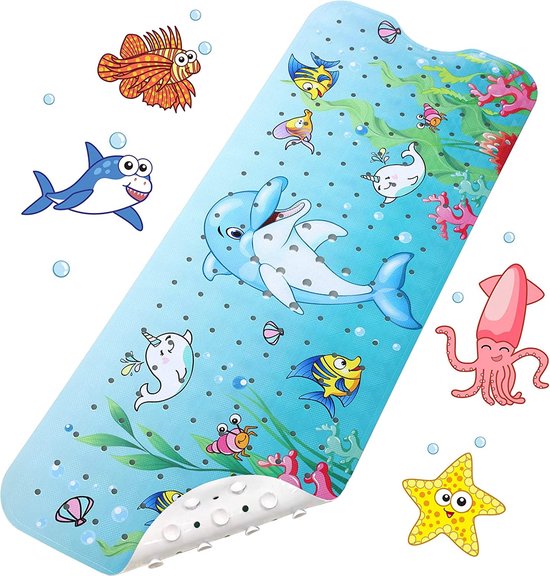 Antislip Kinderbadmat,Kids Cartoon Badmatten,Extra Lange Badmatten