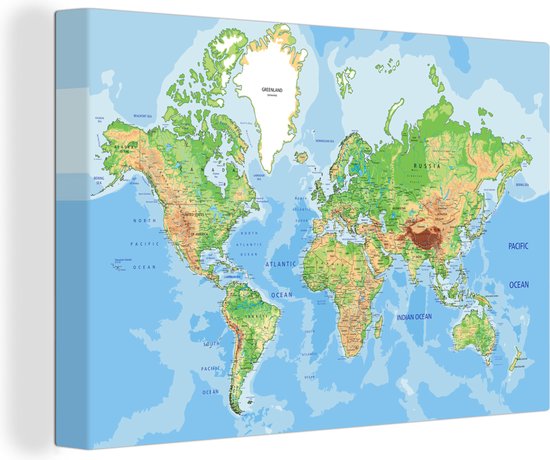 Wereldkaarten Canvas schilderijen - Online kopen bij