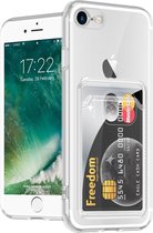 Ceezs telefoonhoesje geschikt voor Apple iPhone 7/8 transparant hoesje met pasjeshouder - ruimte voor pasjes