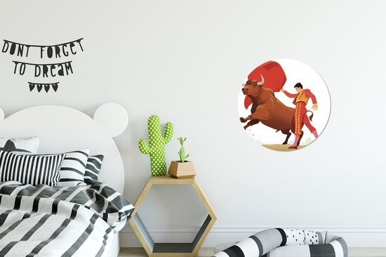 Une illustration d'un torero mural cercle aluminium ⌀ 30 cm - tirage photo sur cercle mural / cercle vivant / cercle de jardin (décoration murale)