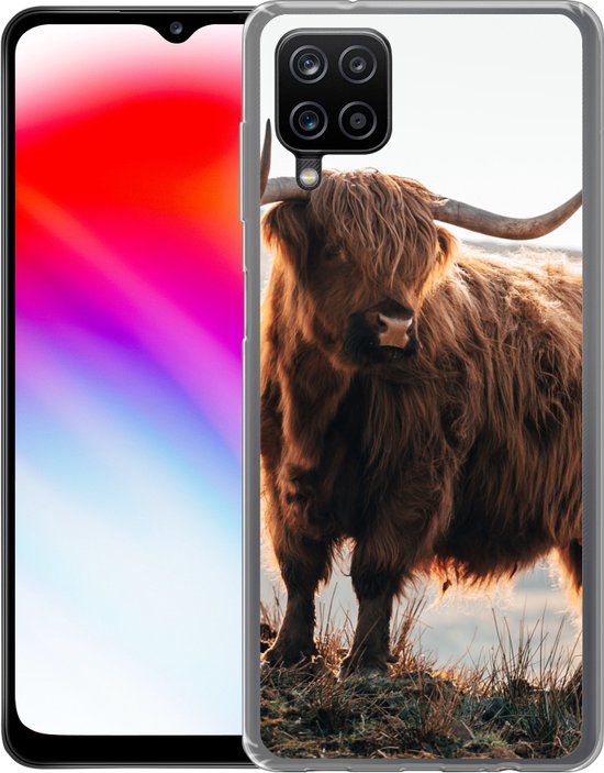 Coque Samsung Galaxy A12 - Highlander écossais - Animaux - Rural - Paysage - Vache - Nature - Coque en Siliconen