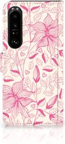 Telefoon Hoesje Sony Xperia 1 IV Magnet Case Pink Flowers