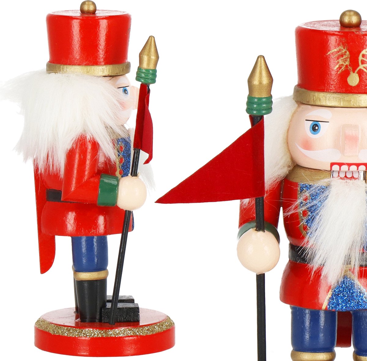 Springos Notenkraker Kerst | Houten Soldaat | Kerstversiering | Multicolor | 15 cm