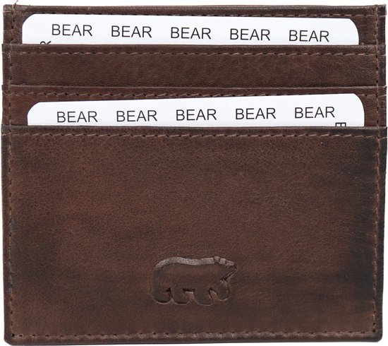 Bear Design Maikel Porte-cartes en cuir / Porte-cartes de crédit - Marron