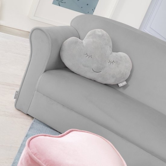 Roba Banc Enfant Lil Canapé Junior 38 X 78 X 43 Cm Velours Grijs