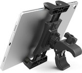 YONO Tablet Houder met Klem - 360 Graden Draaibaar - Geschikt voor Kinderwagen / Spinning Fiets / Fitnessapparatuur voor Binnen - Zwart