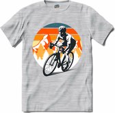 Wielrennen Fiets | Mountainbike sport kleding - T-Shirt - Unisex - Donker Grijs - Gemêleerd - Maat 4XL