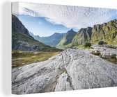 Canvas Schilderij Noors berglandschap - 90x60 cm - Wanddecoratie