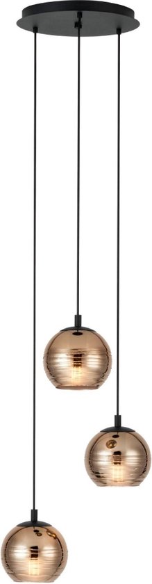 EGLO Lemorieta Hanglamp - E27 - Ø 44 cm - Glas - Zwart/Goud