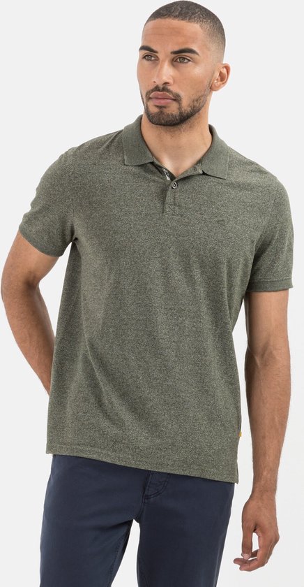 camel active Poloshirt met korte mouwen gemaakt van duurzaam katoen mix - Maat menswear-4XL - Groen