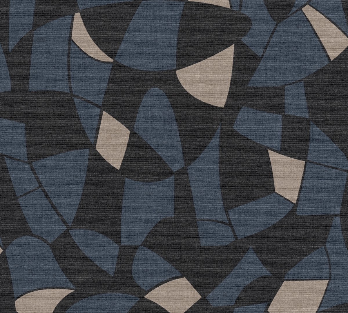A.S. Création Antigua - GRAFISCH BEHANG - zwart blauw beige - 1005 x 53 cm