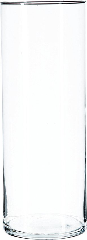 Atmosphera Bloemenvaas - cilinder vorm - transparant - glas - 15 x 40 cm