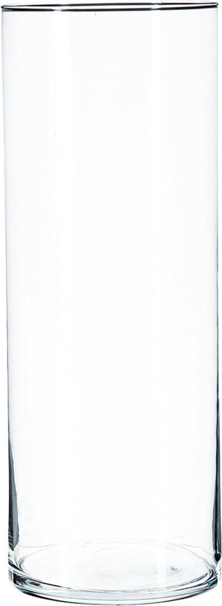Atmosphera Bloemenvaas - cilinder vorm - transparant - glas - 15 x 40 cm - boeketten - stelen - takken
