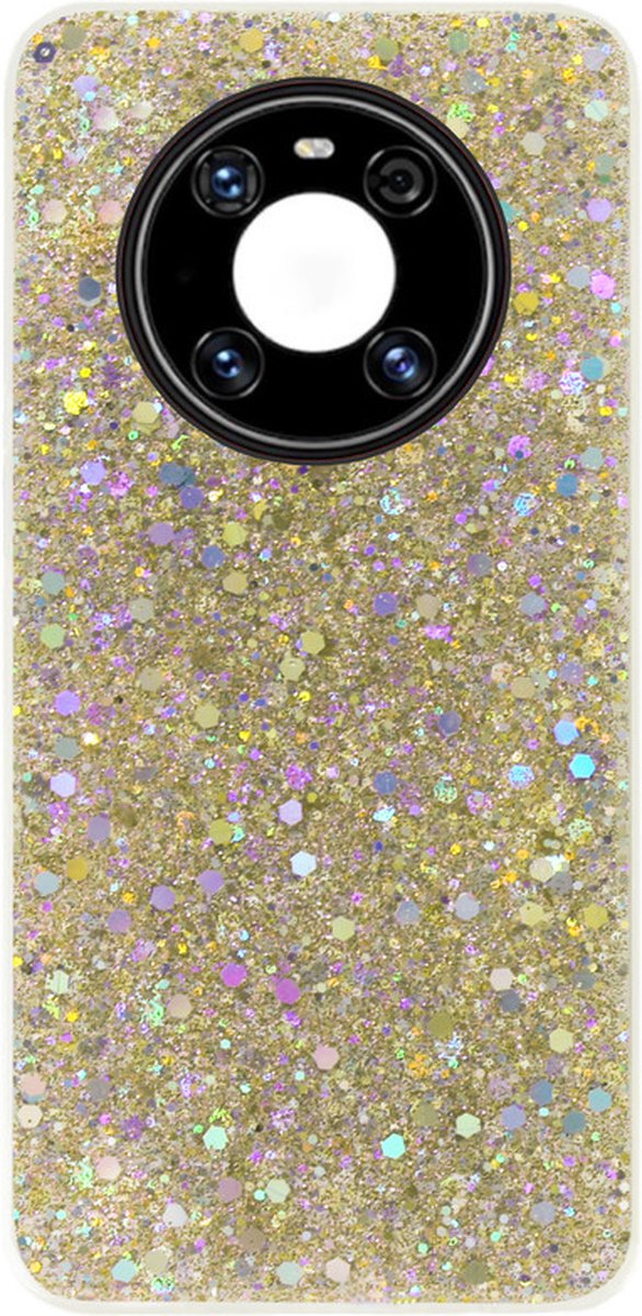 ADEL Premium Siliconen Back Cover Softcase Hoesje Geschikt voor Huawei Mate 40 Pro - Bling Bling Glitter Goud
