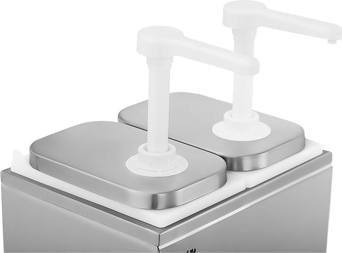 KEESUNG Sausdispenser, roestvrij staal, sausdispenser, pomp, sausdispenser, kruidendispenser, mayonaise, kruidendispenser, mosterd, ketchup dispenser voor buffet restaurant, 3 x 4 l