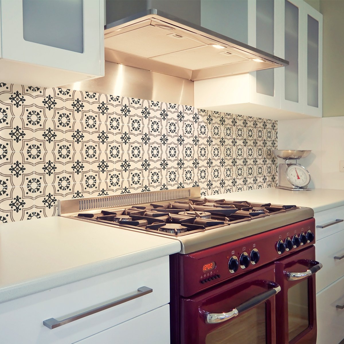 Ambiance Sticker Zelfklevende tegelmuurstickers voor keuken en badkamer - 24 ARTHURO AZULEJOS cementtegelstickers - 24 stickers 20x20cm Multi color