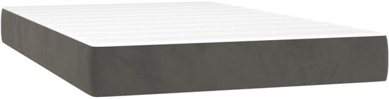 vidaXL Boxspring met matras - Fluweel Donkergrijs - 120x200 cm Boxspringbed - Donkere Kleuren - Velvet Meubilair - Tweepersoons Bed - Verstelbare Hoofdbord
