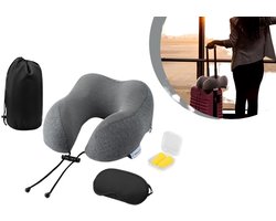 Wellhealth - Praktische 4-delige reisset met ergonomisch nekkussen - Travelkit