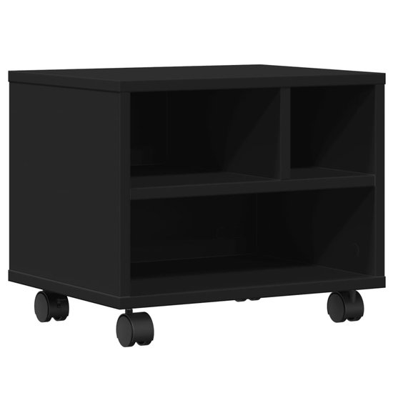vidaXL Printerkastje - Zwart - 41x32x34,5 cm Printerstandaard - Printer Kast - Bureau Organizer - Organisator - Houten Tafel