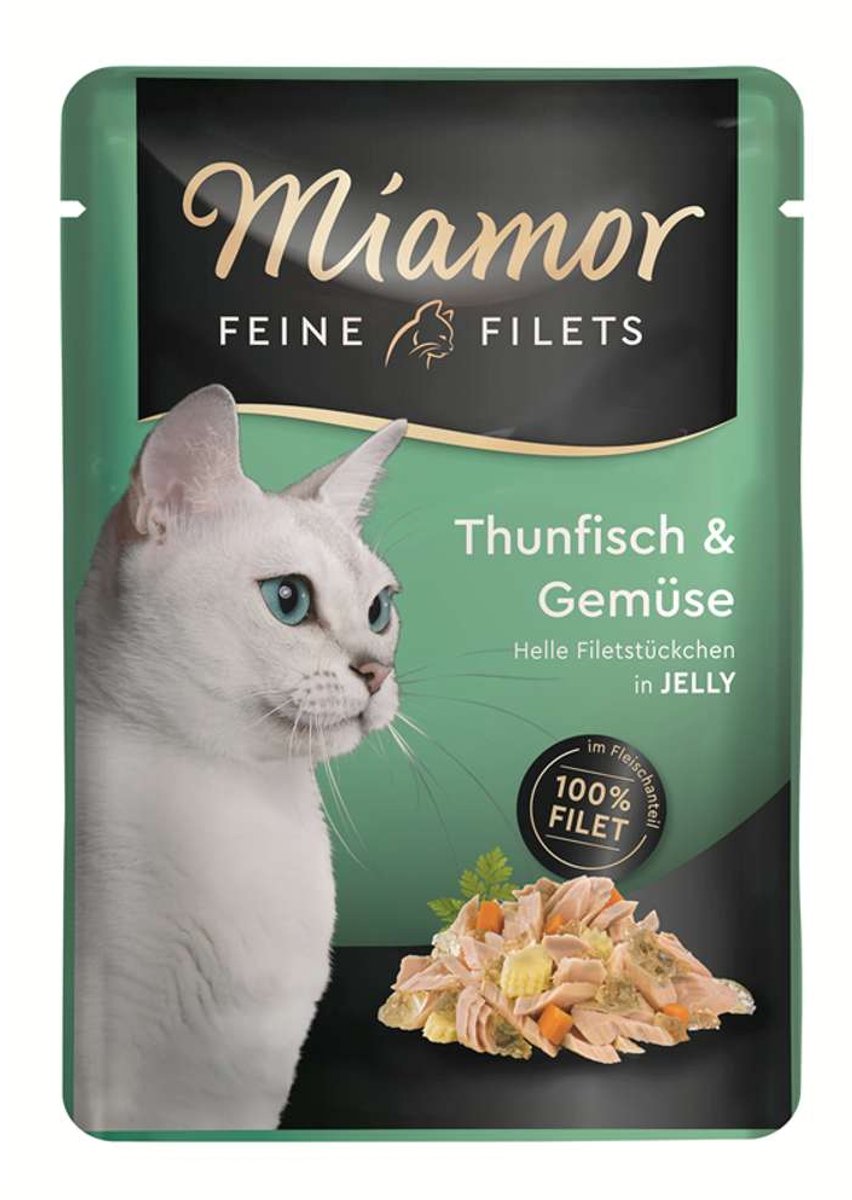 Miamor Miamor Feine Filets - Natvoer Kat - Tonijn & Groenten in Gelei - Vetarm - 24 x 100g