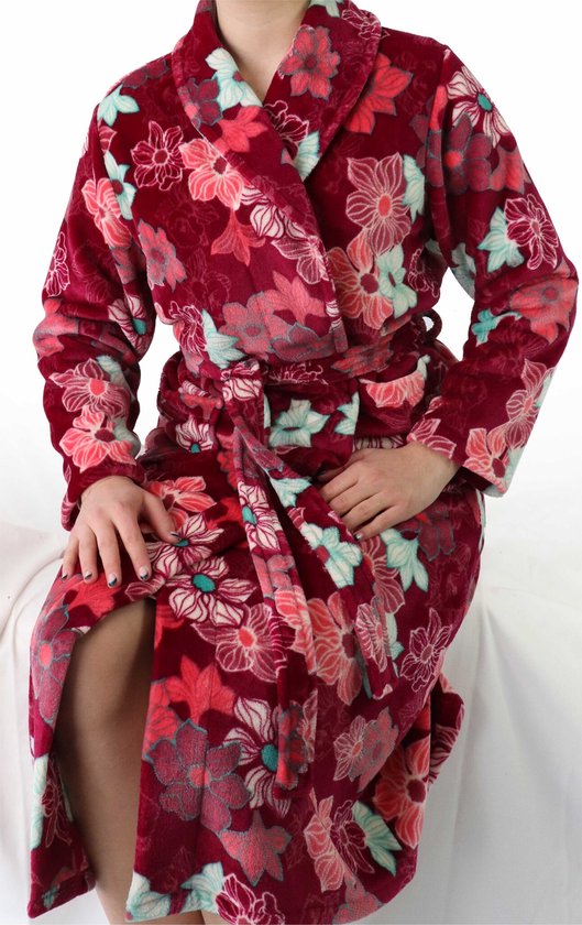 Robe De Chambre Femme Tenderness Polaire Rouge Imprim Fleuri robe-de-chambre-femme-tenderness-polaire-rouge-imprim-fleuri