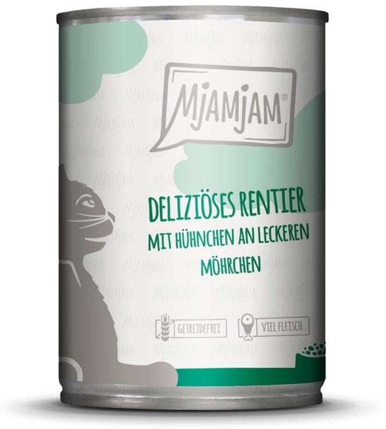 MjAMjAM Premium Natvoer Voor Katten Heerlijk Rendier Met Kip Op Heerlijke Wortelen Pak Van 6 6 X 200 G Graanvrij Extra Vlees 750840187