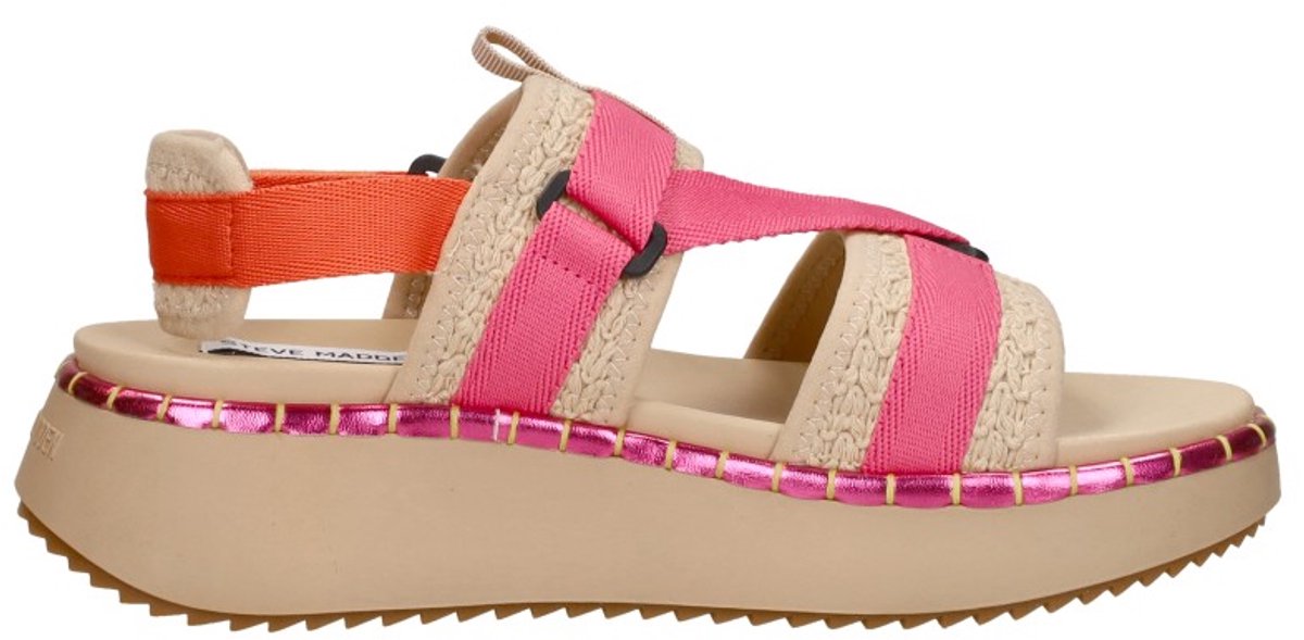 Steve Madden Decorum Sandalen Plat - fuchsia - Maat 41