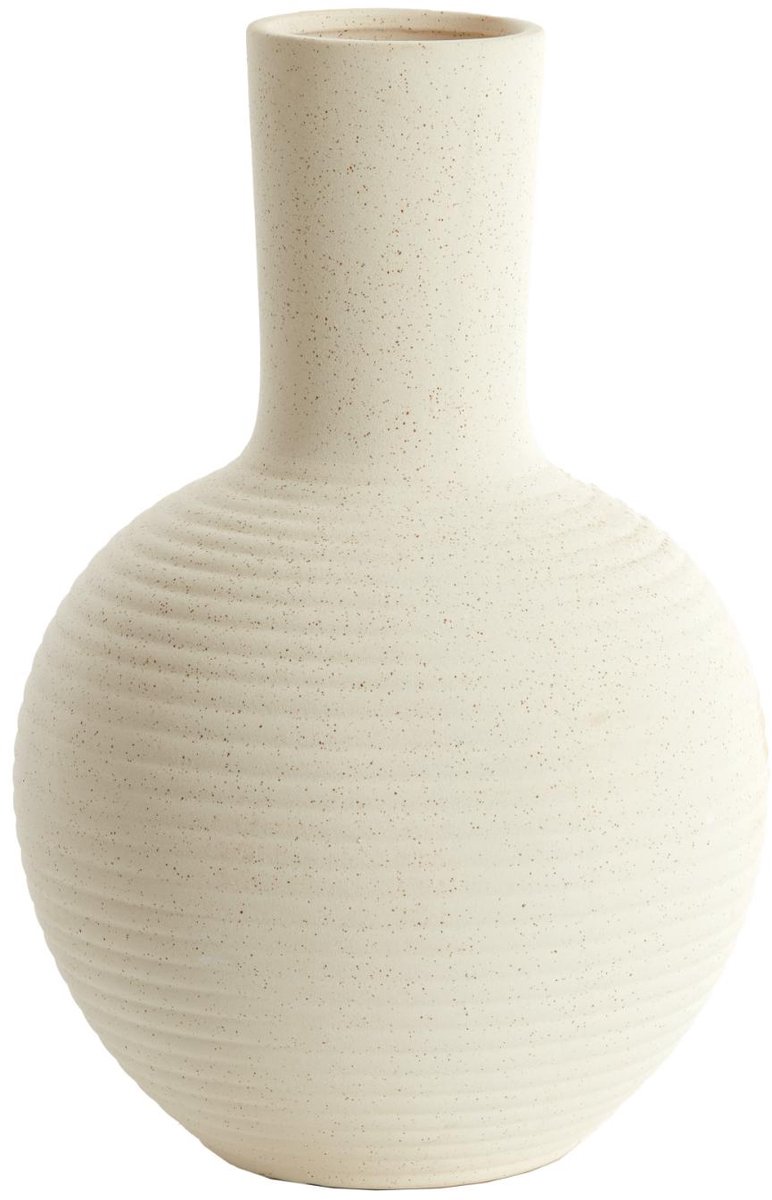 Vaas Ulloa - Wit - 28.5x28.5x42cm - Keramiek - Modern - Bloemenvaas - Woondecoratie - Decoratieve vaas voor woonkamer of slaapkamer - Moederdag - Moederdag cadeautje - Moederdag cadeau voor mama