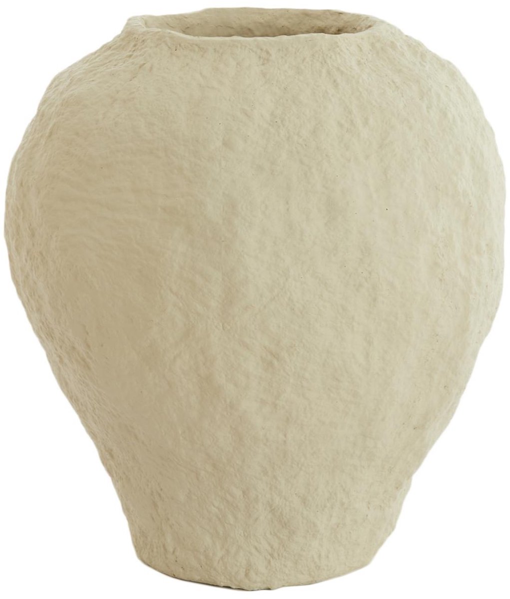 Vaas Pantoja - Zand - Ø45cm - Kunststof - Modern - Bloemenvaas - Woondecoratie - Decoratieve vaas voor woonkamer of slaapkamer - Moederdag - Moederdag cadeautje - Moederdag cadeau voor mama