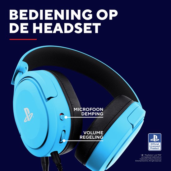 Trust GXT 498B Forta - Gaming Headset - Bedraad - Official Licensed voor PS5 - 50mm drivers - Over-ear - Blauw