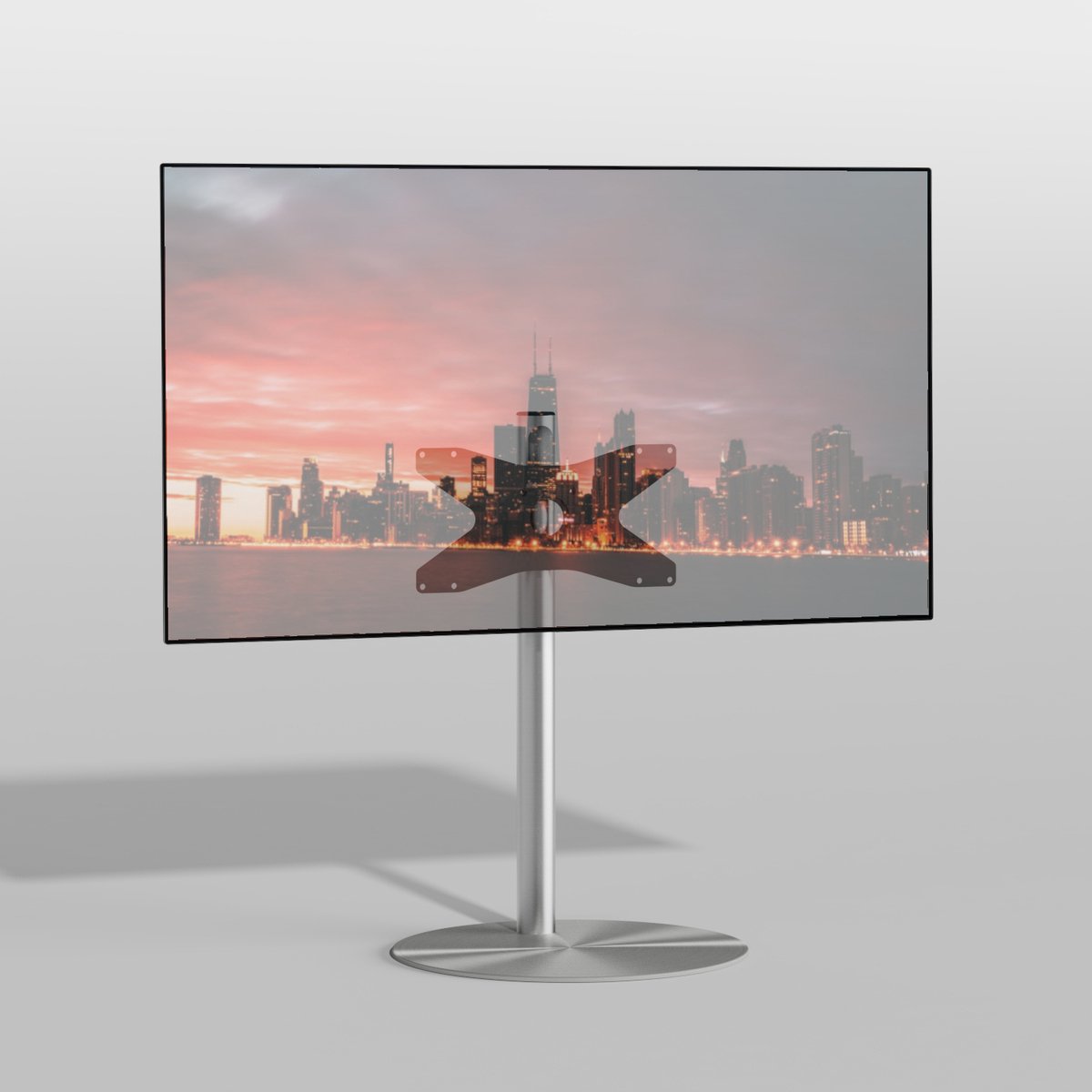 TV vloerstatief SPHERE 80 Design Tv standaard Trendy geborsteld RVS 32-65” - VESA 400x200