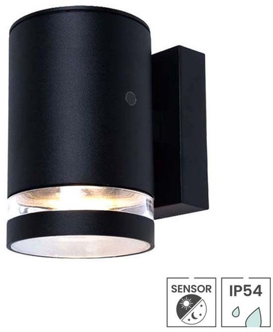 Lybardo - Buitenlamp met sensor dag en nacht - Wandlamp - Voor GU10 Spot