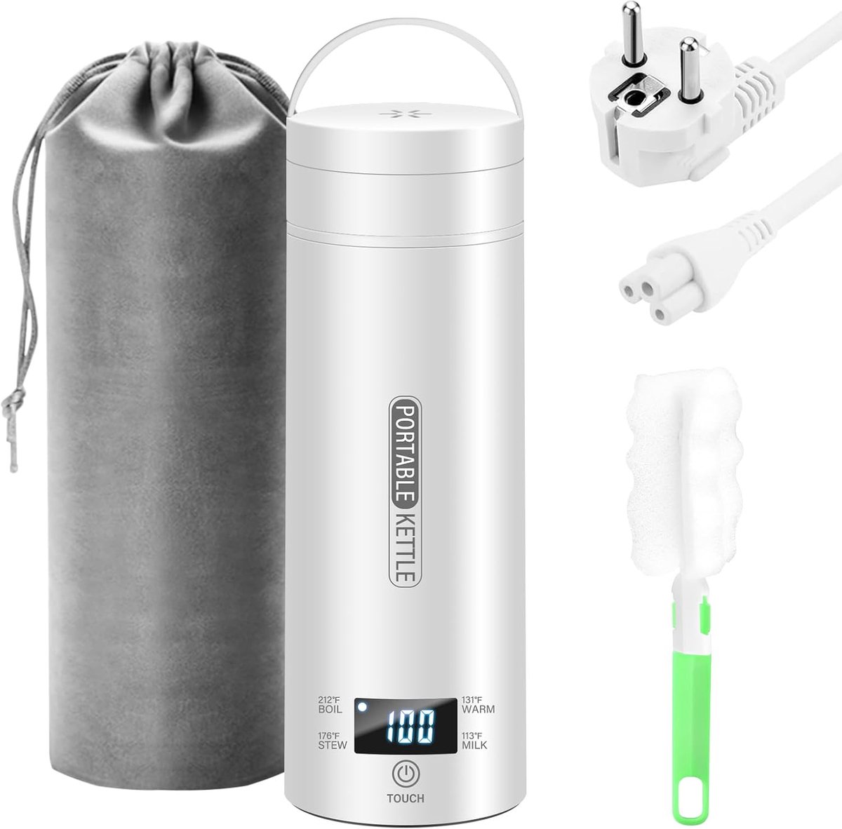 Draagbare Mini Waterkoker 500ml met 4 Temperatuurinstellingen - Ideaal voor Reizen, Thee en Koffie