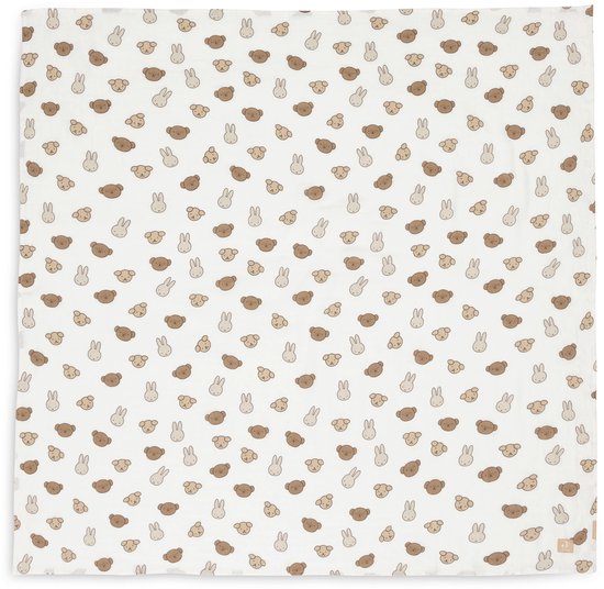 Jollein x Nijntje - Hydrofiele Doek Large 115x115cm - Inbakerdoek - Zacht Katoen - 2 Stuks - Miffy and Friends van Jollein — afbeelding 4