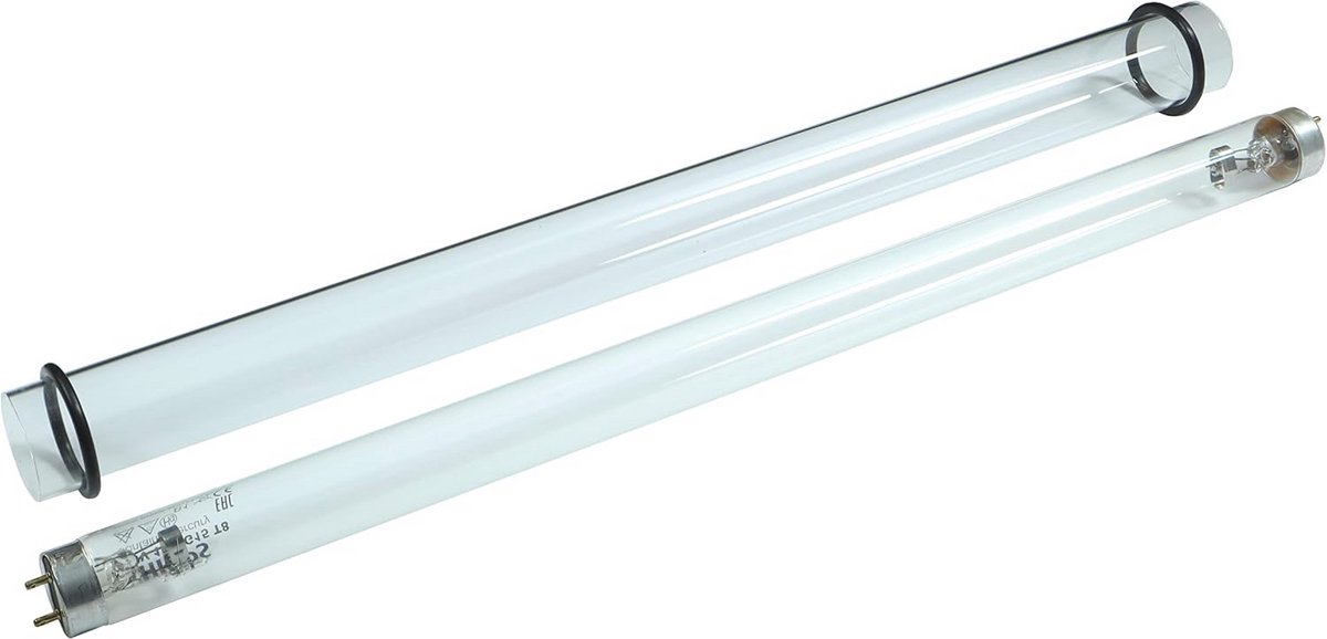 UVC reservelamp 15 Watt + kwartsglas - complete set voor waterbehandeling en vijverfilters