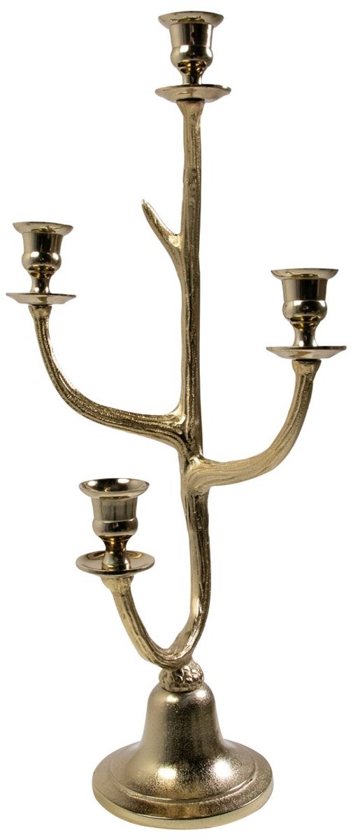 Mars & More Kaarsen Standaard gewei goud 4 h58cm Zilver