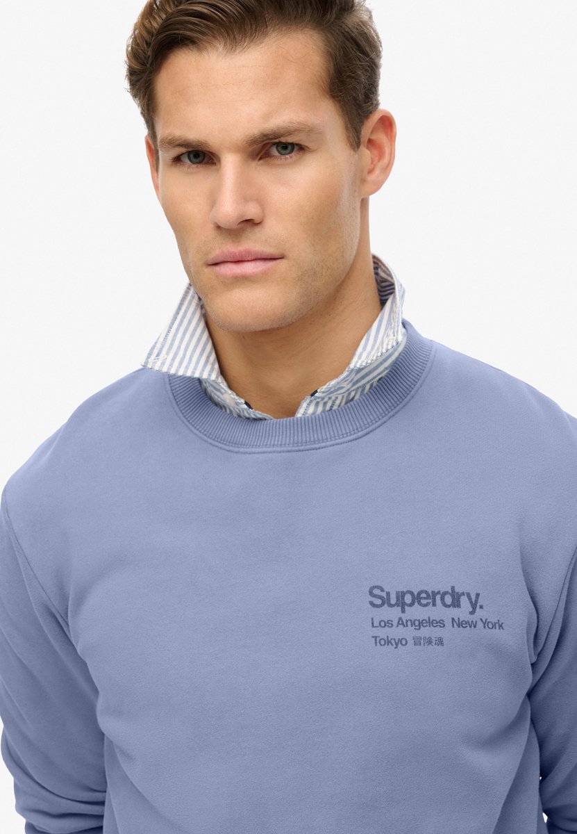 Superdry Core City sweatshirt met ronde hals en logo Heren Truien Blauw